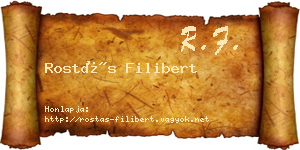 Rostás Filibert névjegykártya